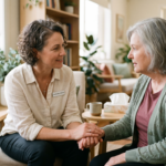 Australian chaplain providing compassionate pastoral care to a person in a community setting