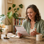Career changer with no experience practising a wedding ceremony from cue cards at home