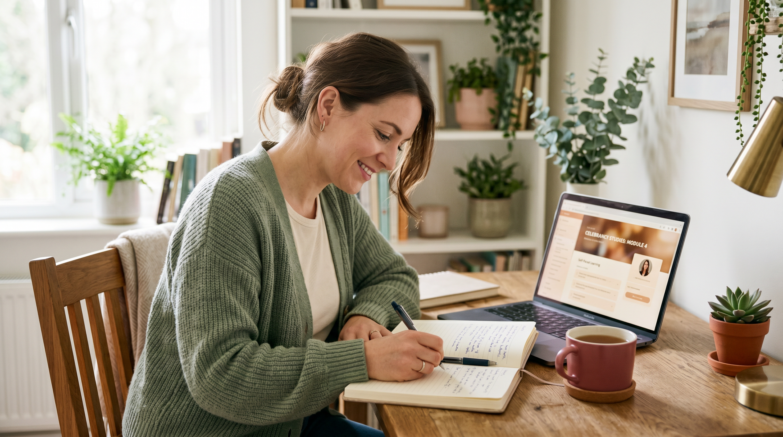 Woman studying the Certificate IV in Celebrancy at her own pace at home